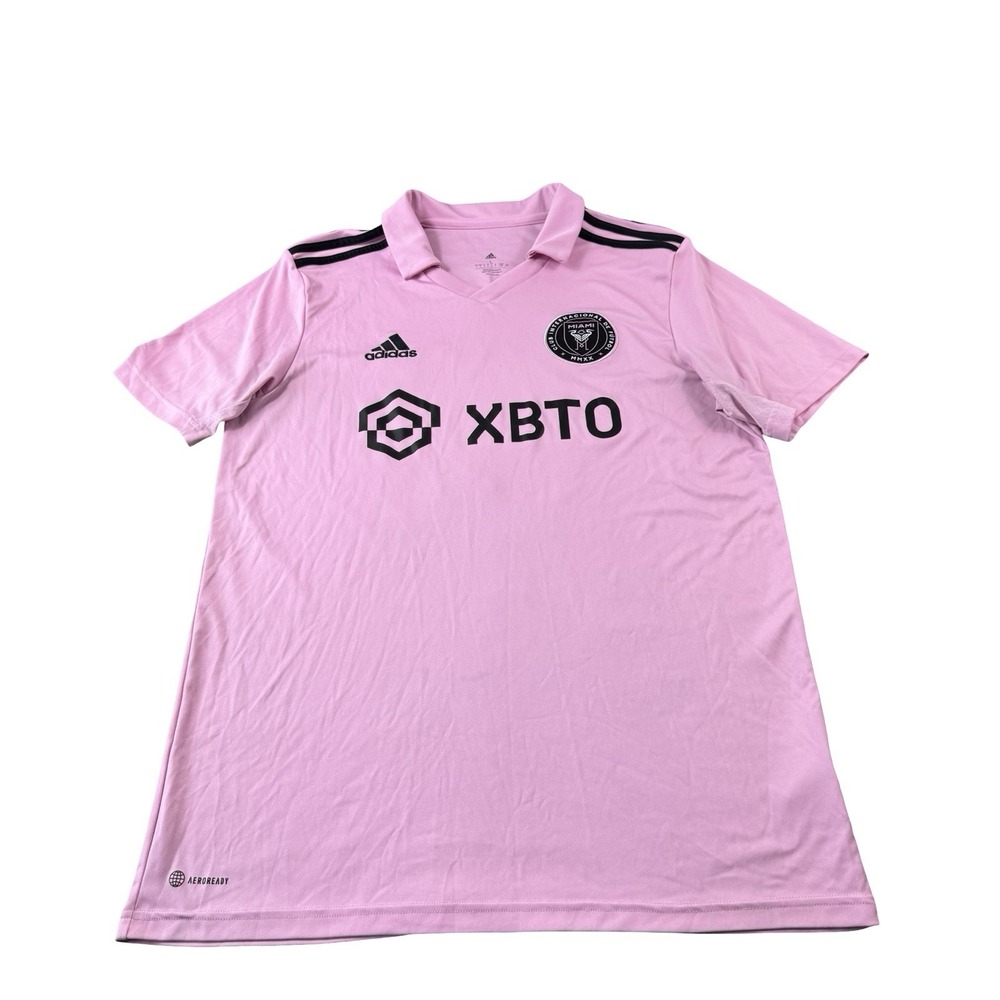 Adidas Pink Lionel Messi Inter Miami CF Mens Performance #10 Soccer Jersey L